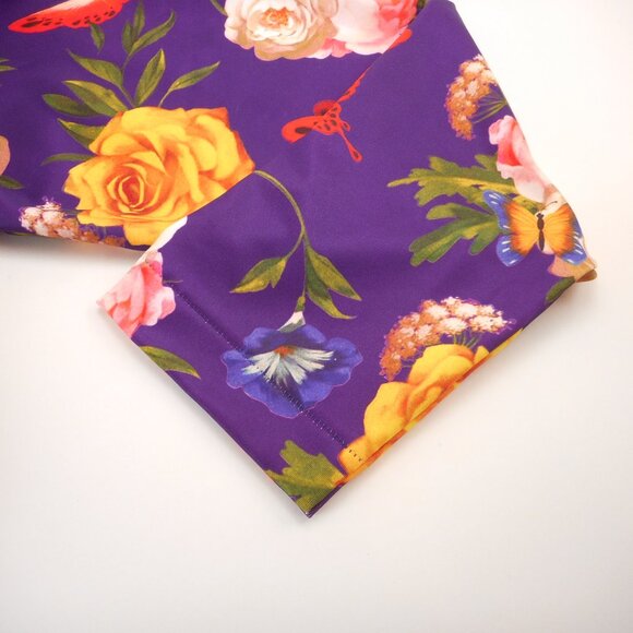 Disney Parks Women's size XL Peplum Jacket Tinker Bell Purple Floral Full Zip - Picture 11 of 11